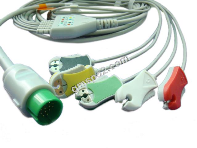 spacelab enbitskabel med 5-LEAD iec grabber leadwires-.jpg