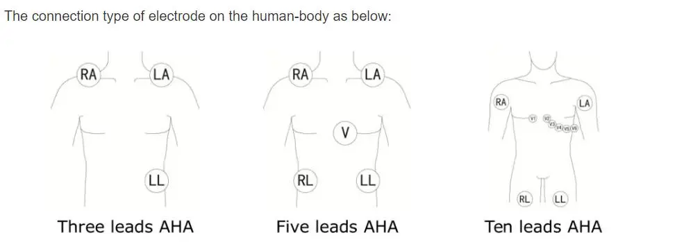 5-Lead EKG-ledninger for philips digitrak pluss 24 timers holter 3100A, 5-lead, Snap