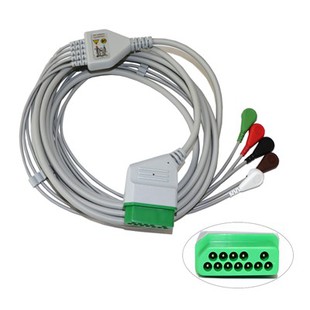 5 bly snap -type EKG -kabel for Nihon Kohden