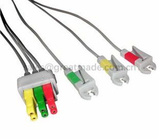 Kompatibelt datox ohmeda Leadwire Set, 3-Lead, Grabber, IEC, 100CM And 2PIN.
