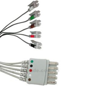 Kompatibel M1968A 5-bly Leadwires, AHA, Grabber