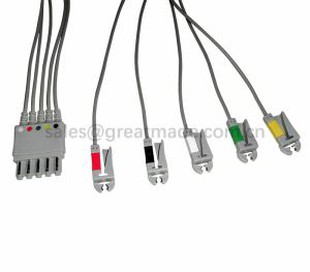 Kompatibel med M1971A 5-bly Leadwires, IEC, Grabber