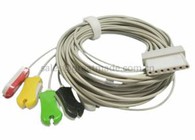 5 leder EKG-kabel med klippetype for Schiller LCX pasientmonitor