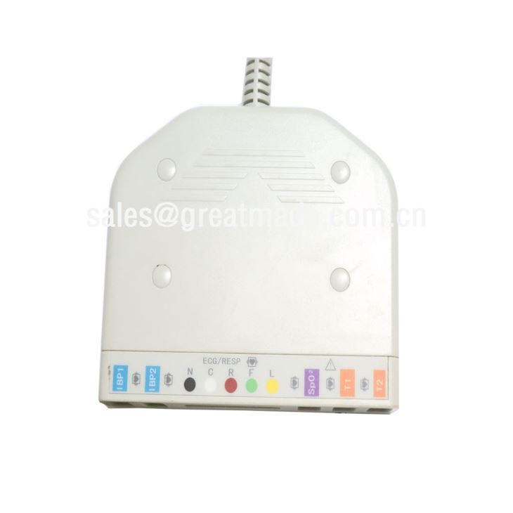 Use with Lohmeier 98.060.120/A Multi-Parameter Trunk Cable (IBP*2, Temperature*2, 5-lead ECG , Spo2 )